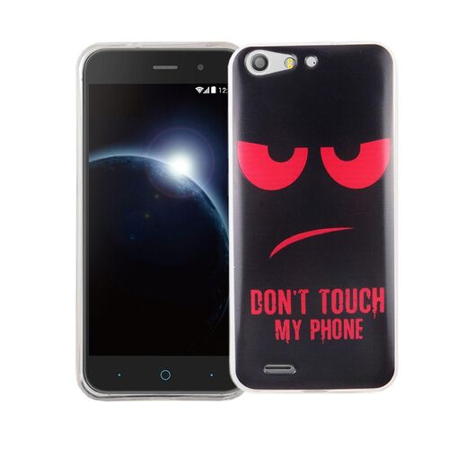  Handy H�lle f�r ZTE Blade L6 Cover Case Schutz Tasche Motiv Slim TPU + Panzer Schutz Glas 9H Dont Touch my Handy Rot