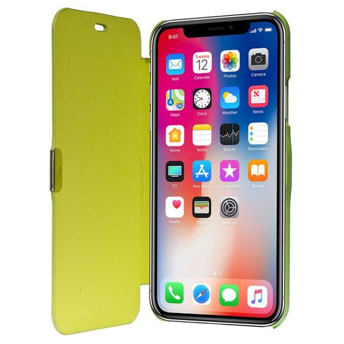 Flip Cover Schutzh�lle Case Handyh�lle Bookstyle f�r Apple iPhone XS Gr�n