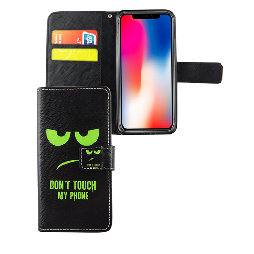 Handyh�lle Tasche f�r Handy Apple iPhone XS Dont Touch My Phone Gr�n