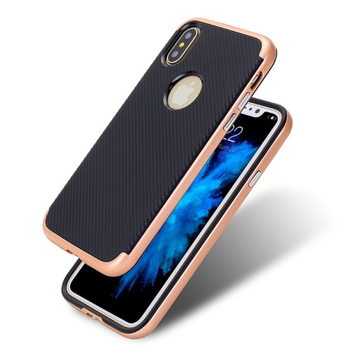 Hybrid Silikon Handy H�lle f�r Apple iPhone XS Case Cover Tasche Pink