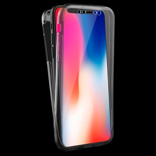 Crystal Case H�lle f�r Apple iPhone XS Grau Rahmen Full Body