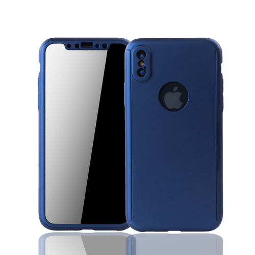 Handyh�lle Schutzh�lle f�r Apple iPhone XS Full Case Cover Displayschutz 360 Blau