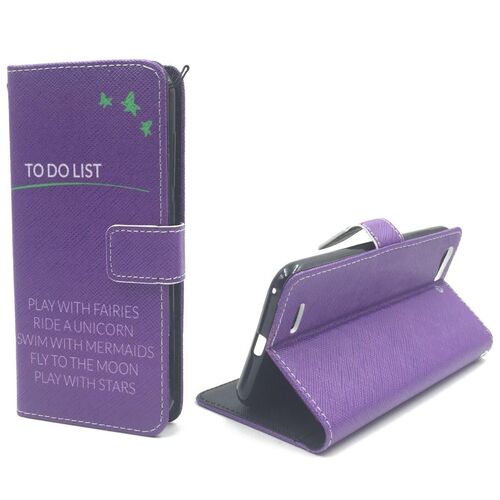  Handyh�lle Tasche f�r Case Handy ZTE Blade V6 TO DO LIST Lila