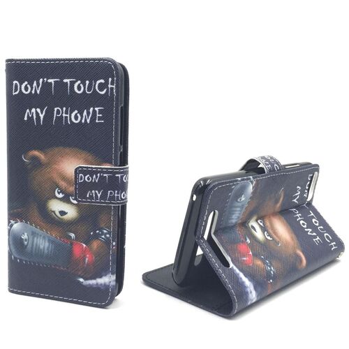  Handyh�lle Tasche f�r Case Handy Wiko Jerry Schriftzug B�r mit Kettens�ge