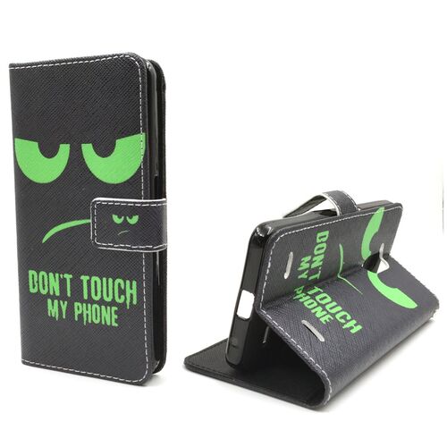  Handyh�lle Tasche f�r Case Handy ZTE Blade V7 Lite Dont Touch My Handy Gr�n