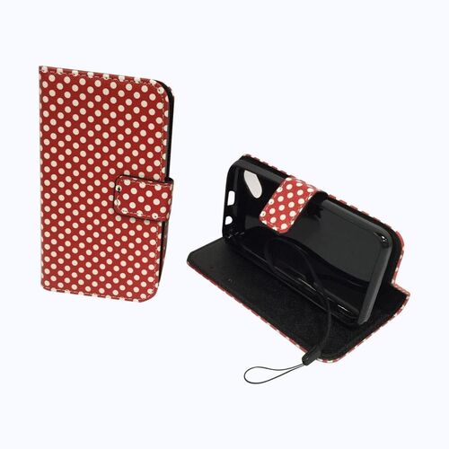  Handyh�lle Tasche f�r Case Handy Wiko Sunny Polka Dot Rot