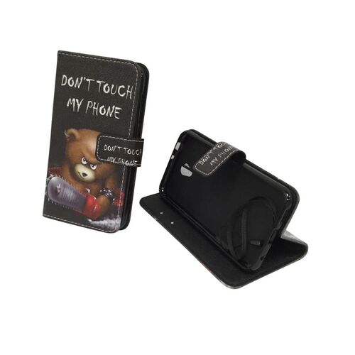  Handyh�lle Tasche f�r Case Handy Vodafone Smart Prime 7 Schriftzug B�r mit Kettens�ge