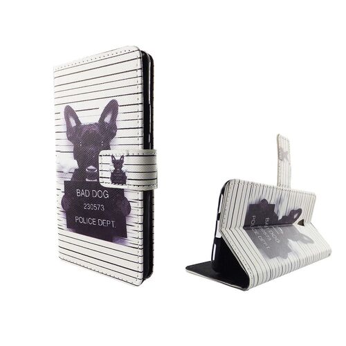  Handyh�lle Tasche f�r Case Handy ZTE Blade V7 B�ser Hund Wei�