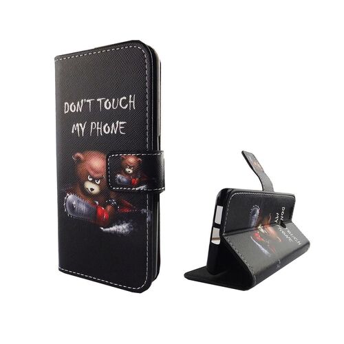  Handyh�lle Tasche f�r Case Handy Huawei Nova Schriftzug B�r mit Kettens�ge