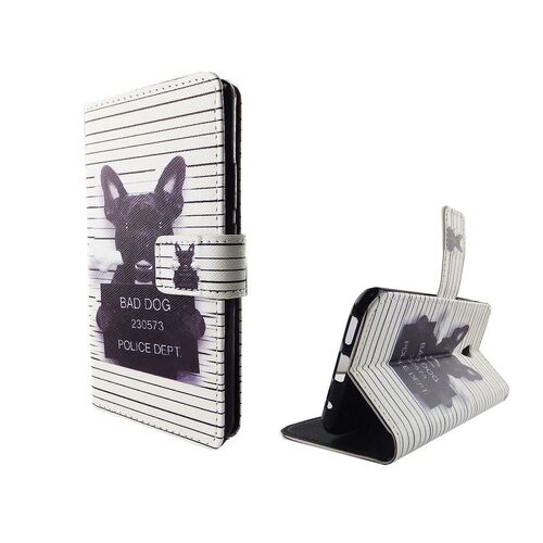  Handyh�lle Tasche f�r Case Handy Vodafone Smart Prime 7 B�ser Hund Wei�