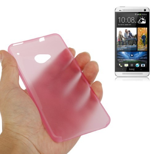 Schutzh�lle Case Ultra D�nn 0,3mm f�r Handy HTC One M7 Rosa Transparent