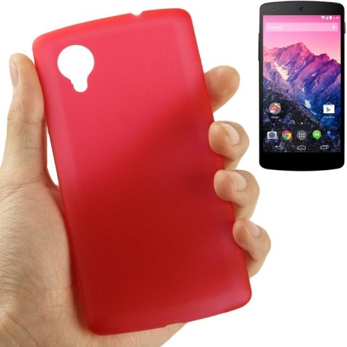 Schutzh�lle Case Ultra D�nn 0,3mm f�r Handy Google Nexus 5 Rot Transparent