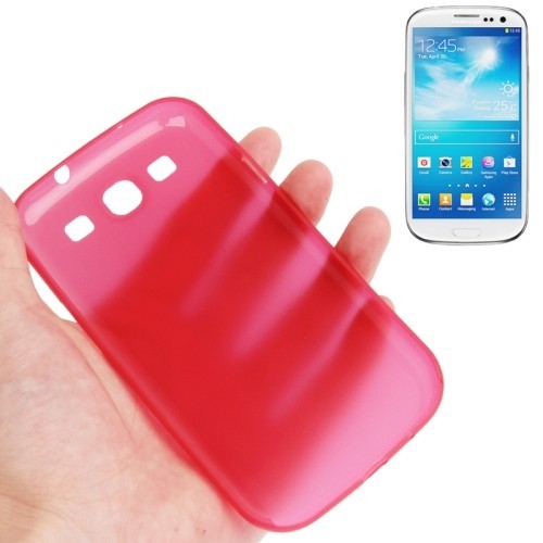 Schutzh�lle Case Ultra D�nn 0,3mm f�r Handy Samsung Galaxy S3 i9300 / i9305 / S3 NEO i9301 Rot Transparent