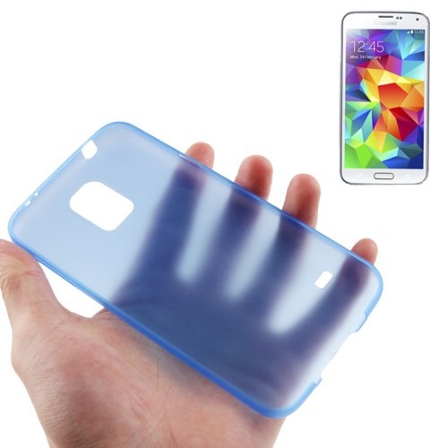 Schutzh�lle Case Ultra D�nn 0,3mm f�r Handy Samsung Galaxy S5 / S5 Neo blau Transparent