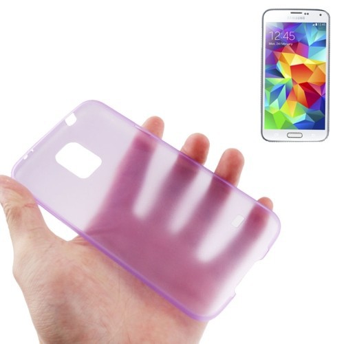 Schutzh�lle Case Ultra D�nn 0,3mm f�r Handy Samsung Galaxy S5 / S5 Neo lila Transparent