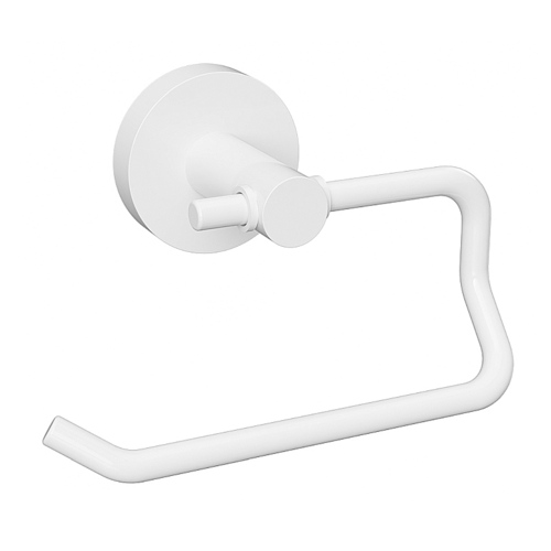 WHITE Papierrollenhalter Messing Wei� ohne Deckel 140x95x90 mm f�r Bad & WC >> zum Bohren oder Kleben