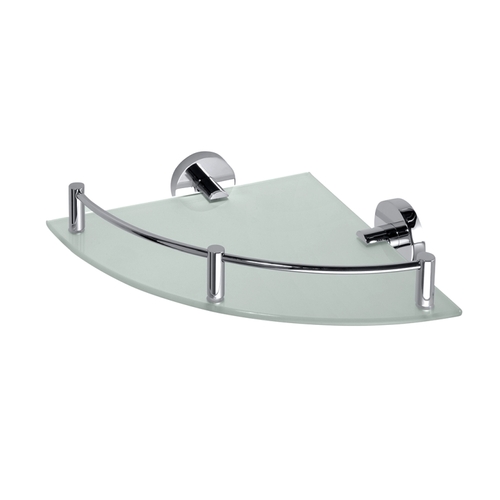 BOMEGA Glasablage Eckmodell Messing Chrom poliert 255x65x255 mm f�r Bad & K�che >> zum Bohren