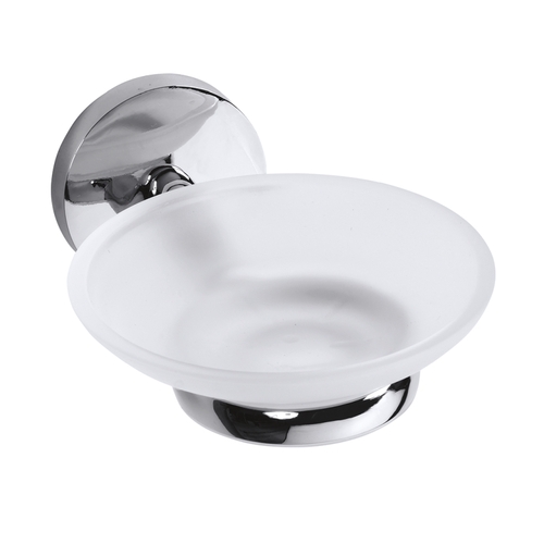 BALFA Seifenhalter mit Glasschale Zink Chrom poliert 110x60x135 mm f�r Bad & K�che >> zum Bohren