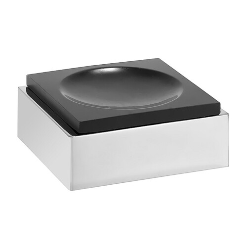 MAX Seifenhalter Polyresin Messing Chrom Schwarz 105x45x95 mm f�r Bad & K�che >> zum Bohren