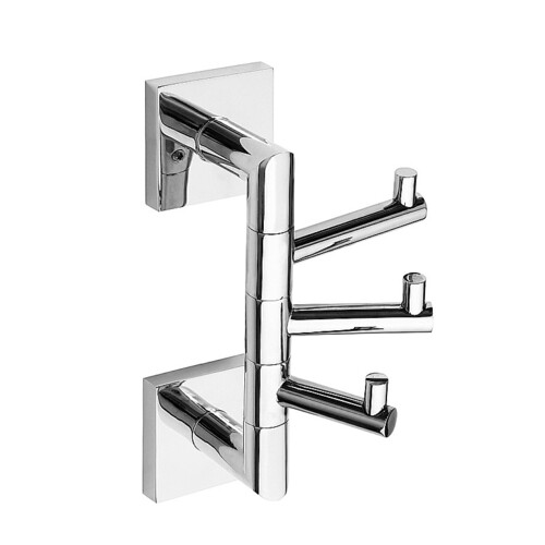 META Dreifachhaken Messing Chrom poliert 55x190x135 mm f�r Bad & K�che >> zum Bohren oder Kleben