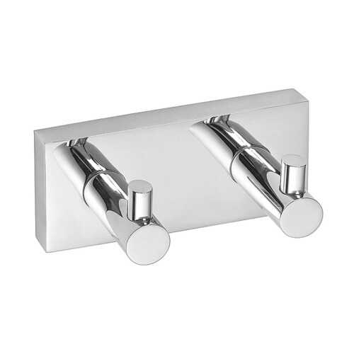 META Doppelhaken Messing Chrom poliert 120x55x50 mm f�r Bad & K�che >> zum Bohren oder Kleben