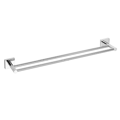 META Doppelhandtuchhalter Messing Chrom poliert 655x55x120 mm f�r Bad & K�che >> zum Bohren oder Kleben