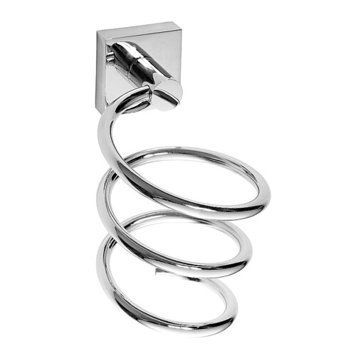 META Spiral F�nhalter Messing Chrom poliert 100x185x125 mm f�r Bad & WC >> zum Bohren oder Kleben