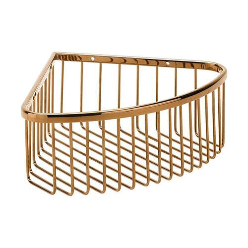 BORAL Eckseifenkorb Messing Gold Kupfer poliert 265x90x205 mm f�r Bad & K�che >> zum Bohren