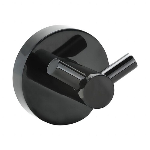 BEMATIT Doppelkleiderhaken Messing Metallic Grau poliert 55x55x50 mm f�r Bad & K�che >> zum Bohren oder Kleben