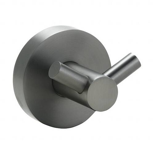 BAPHIT Doppelkleiderhaken Messing Metallic Grau matt 55x55x50 mm f�r Bad & K�che >> zum Bohren oder Kleben