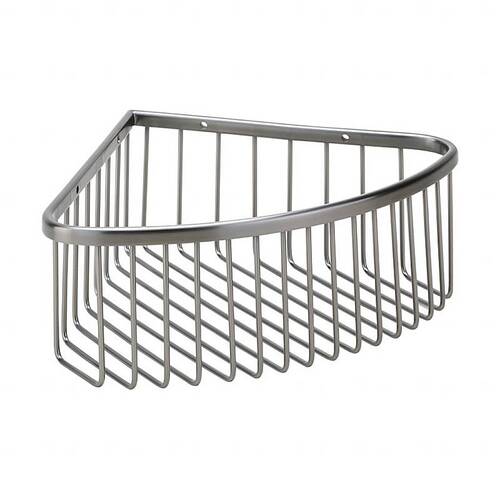 BAPHIT Eckseifenkorb Messing Metallic Grau matt 265x90x205 mm f�r Bad & K�che >> zum Bohren