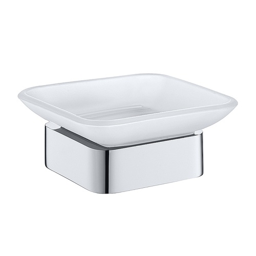 BOLO Seifenablage mit Glasschale Messing Glas Chrom poliert 104x45x93 mm f�r Bad & K�che >> zum Bohren