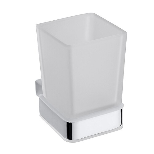 BIA Glashalter mit Glas Messing Glas Chrom 63x100x97 mm fr Bad & WC >> zum Bohren