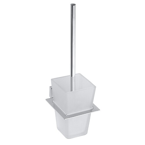 BASA WC-B�rstengarnitur mit Glasbeh�lter Messing Milchglas Chrom 112x360x150 mm f�r Bad & WC >> zum Bohren