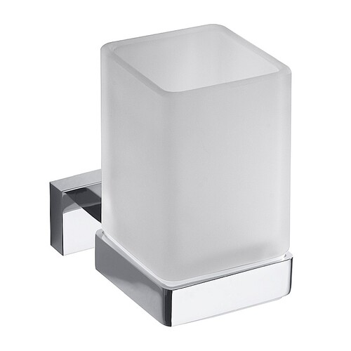 BASA Glashalter mit Glas Messing Milchglas Chrom 60x100x95 mm f�r Bad & WC >> zum Bohren