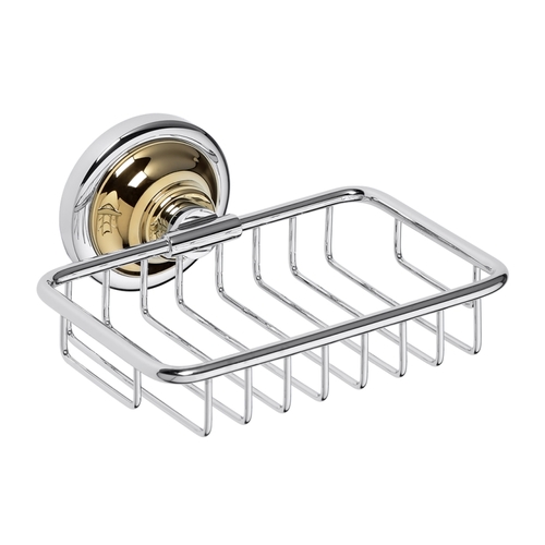 BETRO GOLD Seifenhalter Messing Gold Chrom 140x65x142 mm f�r Bad & K�che >> zum Bohren