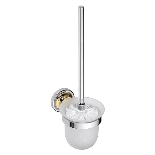 BETRO GOLD WC-B�rstengarnitur mit Glas Messing Gold Chrom Glas 110x360x145 mm f�r Bad & WC >> zum Bohren