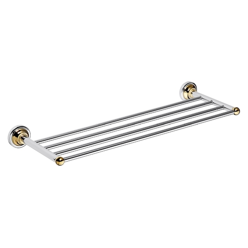 BETRO GOLD Handtuchhalter Messing Gold Chrom 665x65x225 mm f�r Bad & WC >> zum Bohren