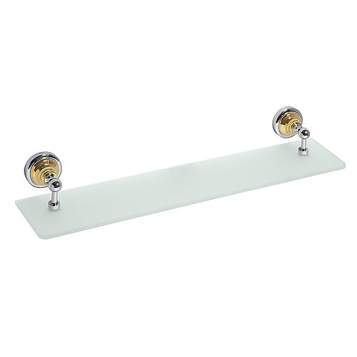 BETRO GOLD Glasablage Messing Gold Chrom Glas 600x87x120 mm f�r Bad & WC >> zum Bohren