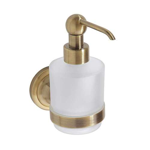 BETRO BRONZE Seifenspender Messing Glas Bronze 75x150x120 mm, 200 ml f�r Bad & K�che >> zum Bohren