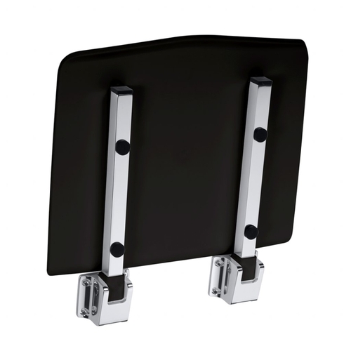 BELP Duschklappsitz Edelstahl Kunststoff Schwarz poliert 350x70x335 mm, 120 kg Traglast f�r Bad & WC >> zum Bohren