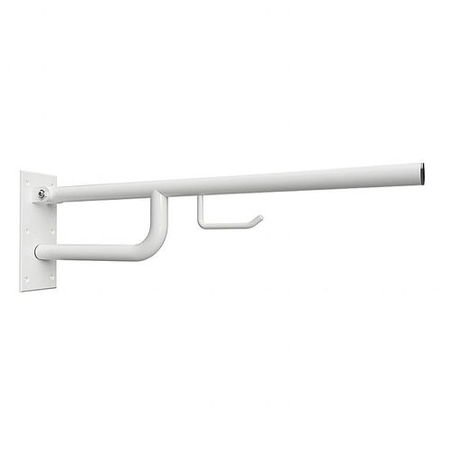 BELP St�tzklappgriff mit Toilettenpapierhalter Eisen Wei� 100x250x760 mm, 120 kg Traglast f�r Bad & WC >> zum Bohren