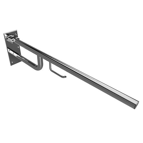 BELP St�tzklappgriff mit Toilettenpapierhalter Edelstahl poliert 100x250x850 mm, 120 kg Traglast f�r Bad & WC >> zum Bohren