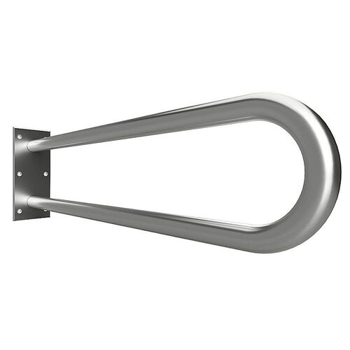 BELP St�tzgriff in U-Form Edelstahl geb�rstet 100x250x766 mm, 120 kg Traglast f�r Bad & WC >> zum Bohren