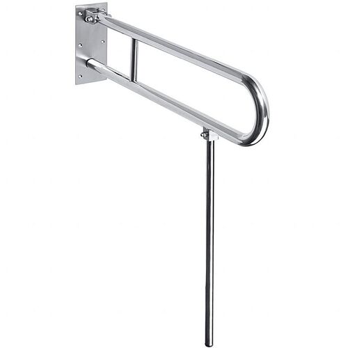 BELP St�tzklappgriff in U-Form mit Standfu� Edelstahl geb�rstet 100x800x616 mm, 120 kg Traglast f�r Bad & WC >> zum Bohren