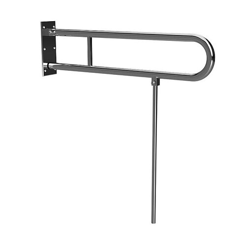 BELP St�tzklappgriff in U-Form mit Standfu� Edelstahl poliert 100x800x829 mm, 120 kg Traglast f�r Bad & WC >> zum Bohren