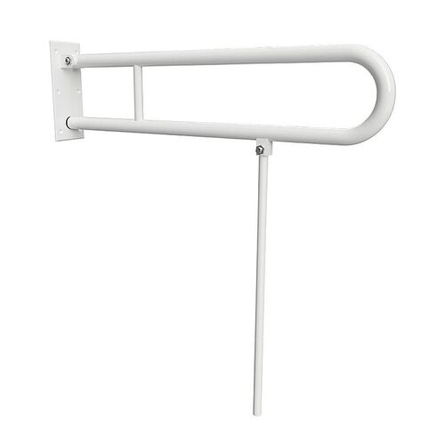 BELP St�tzklappgriff in U-Form mit Standfu� Eisen Wei� 100x800x829 mm, 120 kg Traglast f�r Bad & WC >> zum Bohren