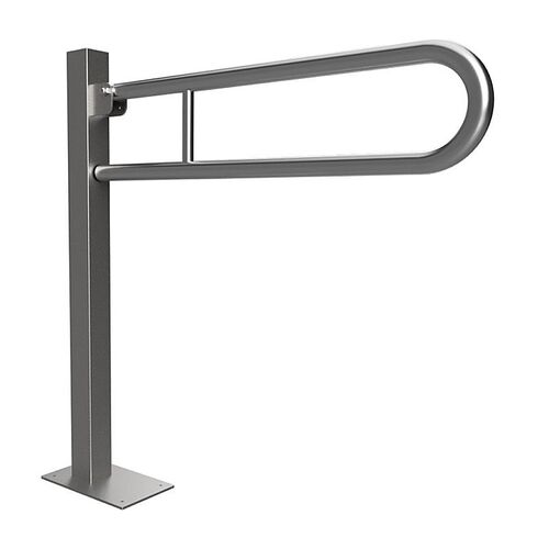 BELP St�tzklappgriff in U-Form Bodenmontage Edelstahl geb�rstet 150x870x872 mm, 120 kg Traglast f�r Bad & WC >> zum Bohren