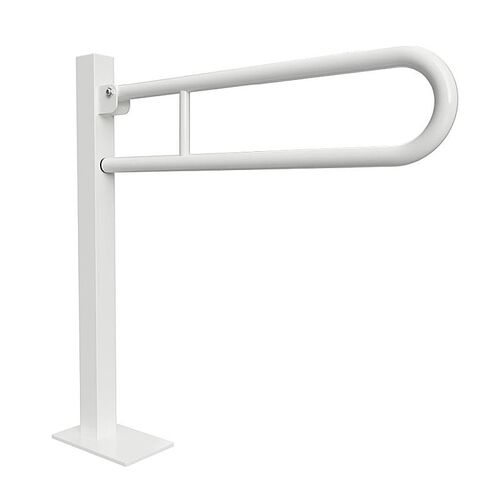 BELP St�tzklappgriff in U-Form Bodenmontage Eisen Wei� mit Abdeckung 153x870x933 mm, 120 kg Traglast f�r Bad & WC >> zum Bohren