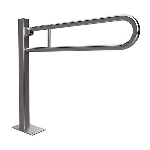 BELP St�tzklappgriff in U-Form Bodenmontage Edelstahl geb�rstet 150x870x972 mm, 120 kg Traglast f�r Bad & WC >> zum Bohren